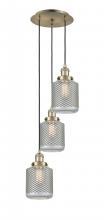  113F-3P-AB-G262 - Stanton - 3 Light - 13 inch - Antique Brass - Cord hung - Multi Pendant