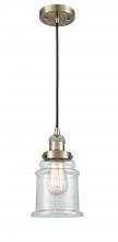  201C-AB-G182-LED - Canton - 1 Light - 6 inch - Antique Brass - Cord hung - Mini Pendant