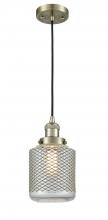  201C-AB-G262 - Stanton - 1 Light - 6 inch - Antique Brass - Cord hung - Mini Pendant