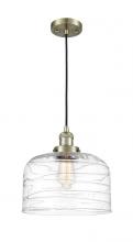  201C-AB-G713-L - Bell - 1 Light - 12 inch - Antique Brass - Cord hung - Mini Pendant