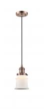  201C-AC-G181S-LED - Canton - 1 Light - 5 inch - Antique Copper - Cord hung - Mini Pendant