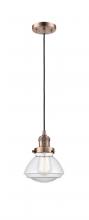 Innovations Lighting 201C-AC-G322 - Olean - 1 Light - 7 inch - Antique Copper - Cord hung - Mini Pendant