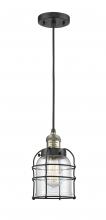 Innovations Lighting 201C-BAB-G52-CE - Bell Cage - 1 Light - 6 inch - Black Antique Brass - Cord hung - Mini Pendant