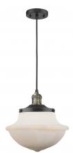  201C-BAB-G541-LED - Oxford - 1 Light - 12 inch - Black Antique Brass - Cord hung - Mini Pendant