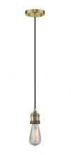  201C-BB - Bare Bulb - 1 Light - 3 inch - Brushed Brass - Cord hung - Mini Pendant