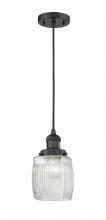 Innovations Lighting 201C-BK-G302 - Colton - 1 Light - 6 inch - Matte Black - Cord hung - Mini Pendant