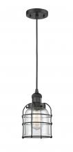 Innovations Lighting 201C-BK-G52-CE - Bell Cage - 1 Light - 6 inch - Matte Black - Cord hung - Mini Pendant