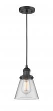 Innovations Lighting 201C-BK-G62 - Cone - 1 Light - 6 inch - Matte Black - Cord hung - Mini Pendant