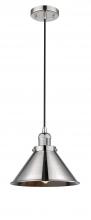 Innovations Lighting 201C-PN-M10-PN - Briarcliff - 1 Light - 10 inch - Polished Nickel - Cord hung - Mini Pendant