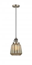  201CSW-AB-G146-LED - Chatham - 1 Light - 7 inch - Antique Brass - Cord hung - Mini Pendant