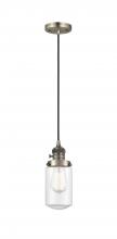  201CSW-AB-G312 - Dover - 1 Light - 5 inch - Antique Brass - Cord hung - Mini Pendant
