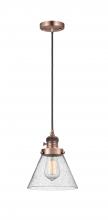 Innovations Lighting 201CSW-AC-G44 - Cone - 1 Light - 8 inch - Antique Copper - Cord hung - Mini Pendant