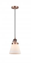Innovations Lighting 201CSW-AC-G61 - Cone - 1 Light - 6 inch - Antique Copper - Cord hung - Mini Pendant