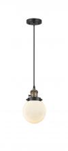 Innovations Lighting 201CSW-BAB-G201-6 - Beacon - 1 Light - 6 inch - Black Antique Brass - Cord hung - Mini Pendant