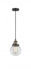 Innovations Lighting 201CSW-BAB-G202-6 - Beacon - 1 Light - 6 inch - Black Antique Brass - Cord hung - Mini Pendant