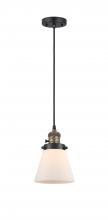 Innovations Lighting 201CSW-BAB-G61 - Cone - 1 Light - 6 inch - Black Antique Brass - Cord hung - Mini Pendant