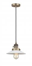  201CSW-BB-G1 - Halophane - 1 Light - 9 inch - Brushed Brass - Cord hung - Mini Pendant