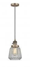  201CSW-BB-G142 - Chatham - 1 Light - 7 inch - Brushed Brass - Cord hung - Mini Pendant