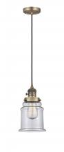 Innovations Lighting 201CSW-BB-G182 - Canton - 1 Light - 6 inch - Brushed Brass - Cord hung - Mini Pendant