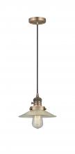  201CSW-BB-G2 - Halophane - 1 Light - 9 inch - Brushed Brass - Cord hung - Mini Pendant