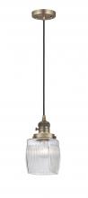  201CSW-BB-G302 - Colton - 1 Light - 6 inch - Brushed Brass - Cord hung - Mini Pendant