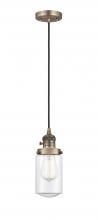  201CSW-BB-G312 - Dover - 1 Light - 5 inch - Brushed Brass - Cord hung - Mini Pendant