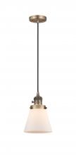 Innovations Lighting 201CSW-BB-G61 - Cone - 1 Light - 6 inch - Brushed Brass - Cord hung - Mini Pendant
