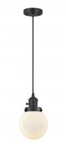 Innovations Lighting 201CSW-BK-G201-6 - Beacon - 1 Light - 6 inch - Matte Black - Cord hung - Mini Pendant