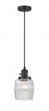 Innovations Lighting 201CSW-BK-G302 - Colton - 1 Light - 6 inch - Matte Black - Cord hung - Mini Pendant