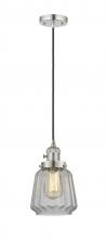  201CSW-PN-G142 - Chatham - 1 Light - 7 inch - Polished Nickel - Cord hung - Mini Pendant