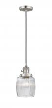 Innovations Lighting 201CSW-SN-G302 - Colton - 1 Light - 6 inch - Brushed Satin Nickel - Cord hung - Mini Pendant