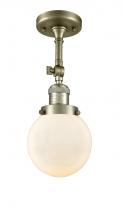  201F-AB-G201-6 - Beacon - 1 Light - 6 inch - Antique Brass - Semi-Flush Mount