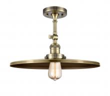  201F-AB-MFR-AB-16 - Railroad - 1 Light - 16 inch - Antique Brass - Semi-Flush Mount