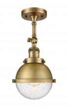  201F-BB-HFS-64-BB - Hampden - 1 Light - 7 inch - Brushed Brass - Semi-Flush Mount