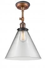  201FBP-ACBK-G42-L - Cone - 1 Light - 12 inch - Antique Copper - Semi-Flush Mount