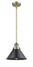 Innovations Lighting 201S-AB-M10-BK - Briarcliff - 1 Light - 10 inch - Antique Brass - Stem Hung - Mini Pendant