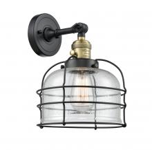 Innovations Lighting 203SW-BAB-G74-CE - Bell Cage - 1 Light - 9 inch - Black Antique Brass - Sconce