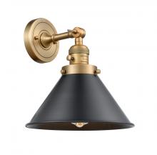 Innovations Lighting 203SW-BB-M10-BK - Briarcliff - 1 Light - 10 inch - Brushed Brass - Sconce