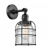Innovations Lighting 203SW-BK-G54-CE-LED - Bell Cage - 1 Light - 6 inch - Matte Black - Sconce