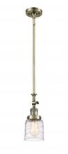  206-AB-G513 - Bell - 1 Light - 5 inch - Antique Brass - Stem Hung - Mini Pendant