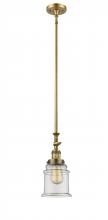  206-BB-G182-LED - Canton - 1 Light - 6 inch - Brushed Brass - Stem Hung - Mini Pendant