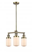  207-AB-G311 - Dover - 3 Light - 17 inch - Antique Brass - Stem Hung - Chandelier