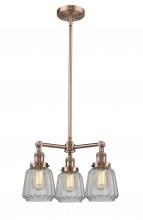  207-AC-G142 - Chatham - 3 Light - 24 inch - Antique Copper - Stem Hung - Chandelier