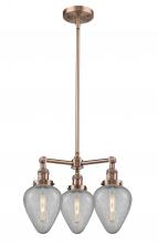  207-AC-G165 - Geneseo - 3 Light - 26 inch - Antique Copper - Stem Hung - Chandelier