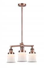  207-AC-G181S - Canton - 3 Light - 18 inch - Antique Copper - Stem Hung - Chandelier