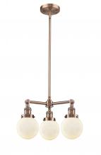  207-AC-G201-6 - Beacon - 3 Light - 19 inch - Antique Copper - Stem Hung - Chandelier