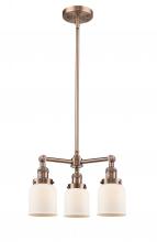  207-AC-G51 - Bell - 3 Light - 19 inch - Antique Copper - Stem Hung - Chandelier