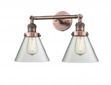  208-AC-G42 - Cone - 2 Light - 18 inch - Antique Copper - Bath Vanity Light