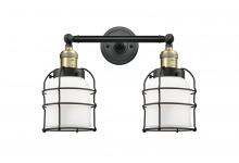 Innovations Lighting 208-BAB-G51-CE - Bell Cage - 2 Light - 16 inch - Black Antique Brass - Bath Vanity Light