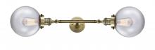  208L-AB-G202-8 - Beacon - 2 Light - 8 inch - Antique Brass - Bath Vanity Light